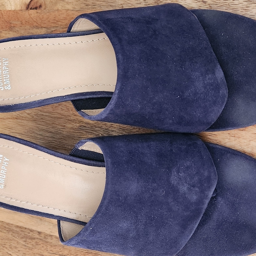 Ardene Blue Suede Mules with Pointed Toe